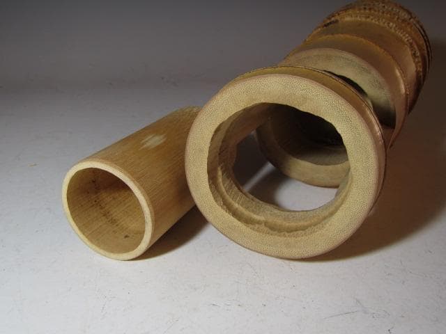 黒田正玄 竹置筒花入「嘉祥」而妙斎花押の逸品! n563