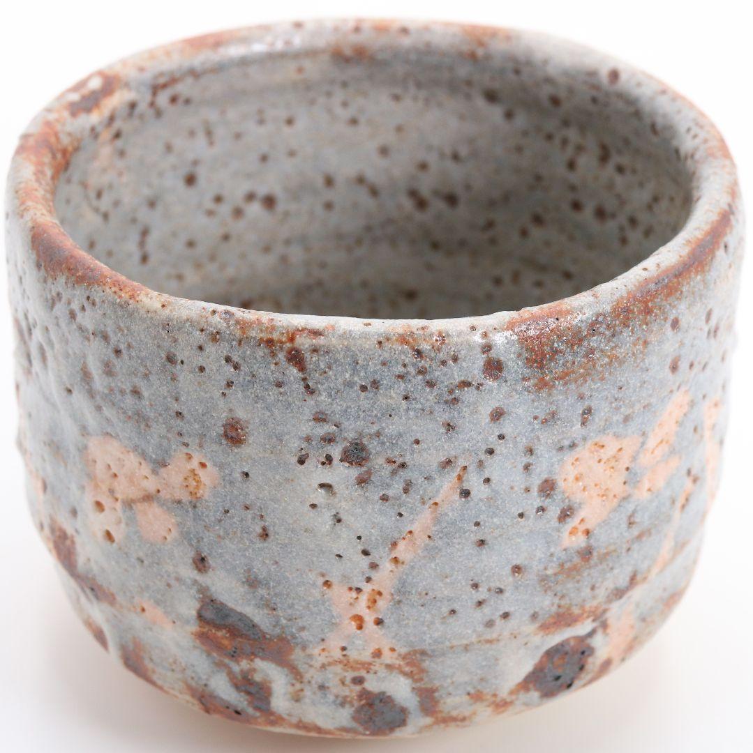 人間国宝 加藤唐九郎作 志野茶碗 茶道具 仕覆付 共箱共布　M662　N5