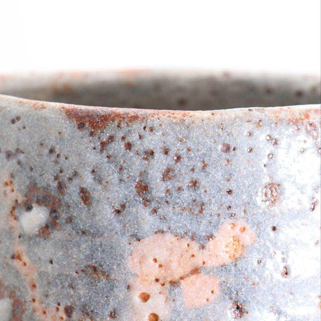 人間国宝 加藤唐九郎作 志野茶碗 茶道具 仕覆付 共箱共布　M662　N5