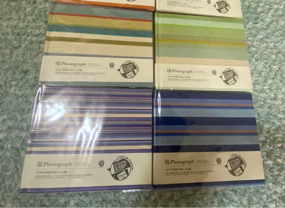 【ユナイテッドビーズ】フォトアルバム　写真　倉敷 帆布 ストライプ10冊セット