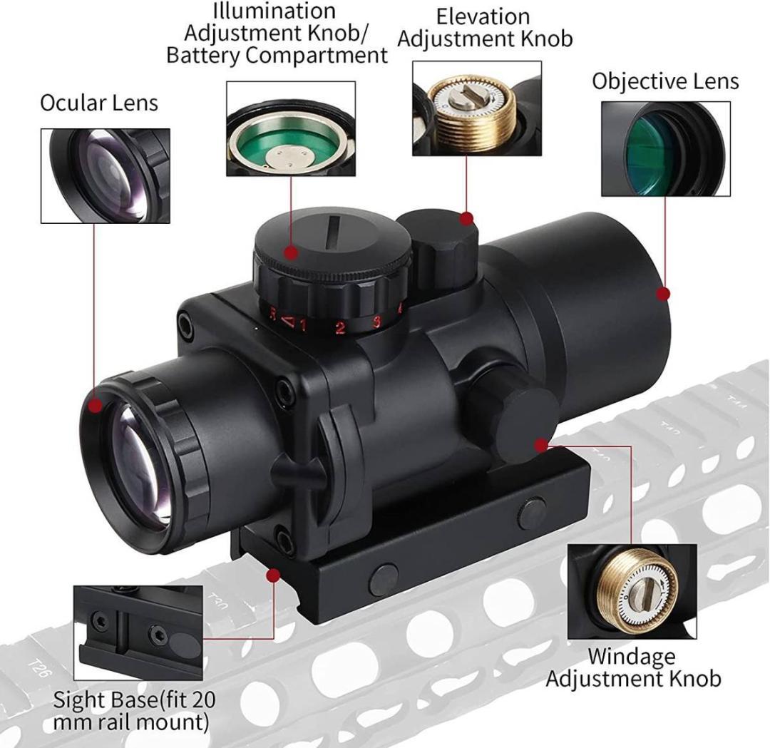 レッドドットサイト 3x30E オプティカルサイト 赤緑ドット 20mmマウント