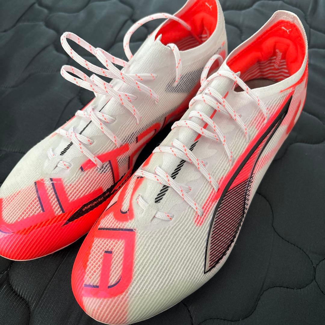 PUMA サッカーシューズ スパイク ホワイト/オレンジ