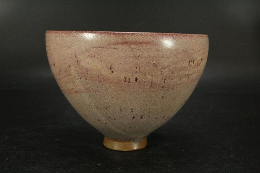 中国美術 鈞窯 斑紫釉 碗 φ14cm 茶道具伝来(LC253)