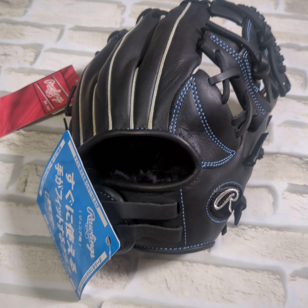 【未使用・タグ付き】Rawlings 軟式グローブ 黒/青 ジュニアS