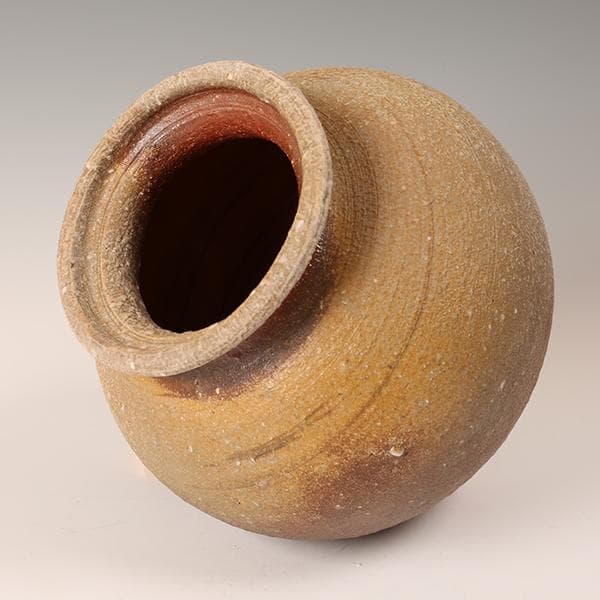 信楽焼【星野亨斉 造】◆自然紬壺◆ 【陶器・壺・花瓶・花入】