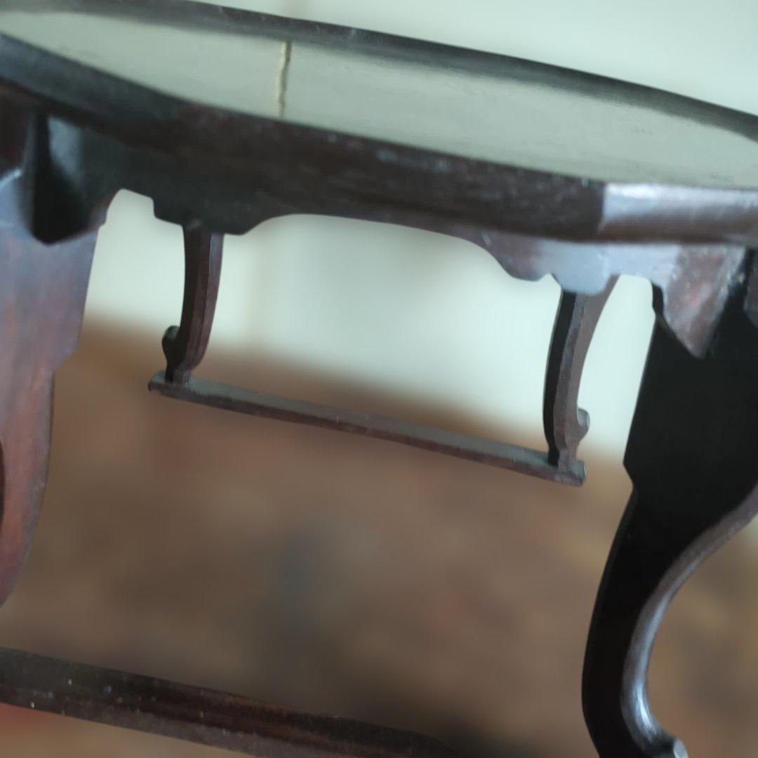 骨董 李朝 ソバン 小盤 李朝 お膳　花形 虎脚 机　花台 木製 飾り台