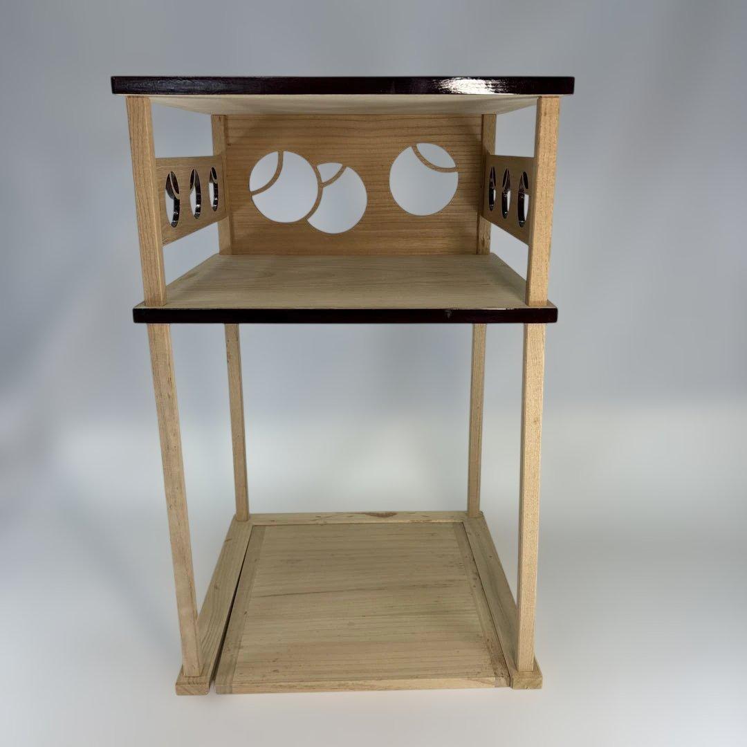 【中古品】而妙斎好 壺々透 二重棚 （紙箱）組立式USED〈税込•送料込〉