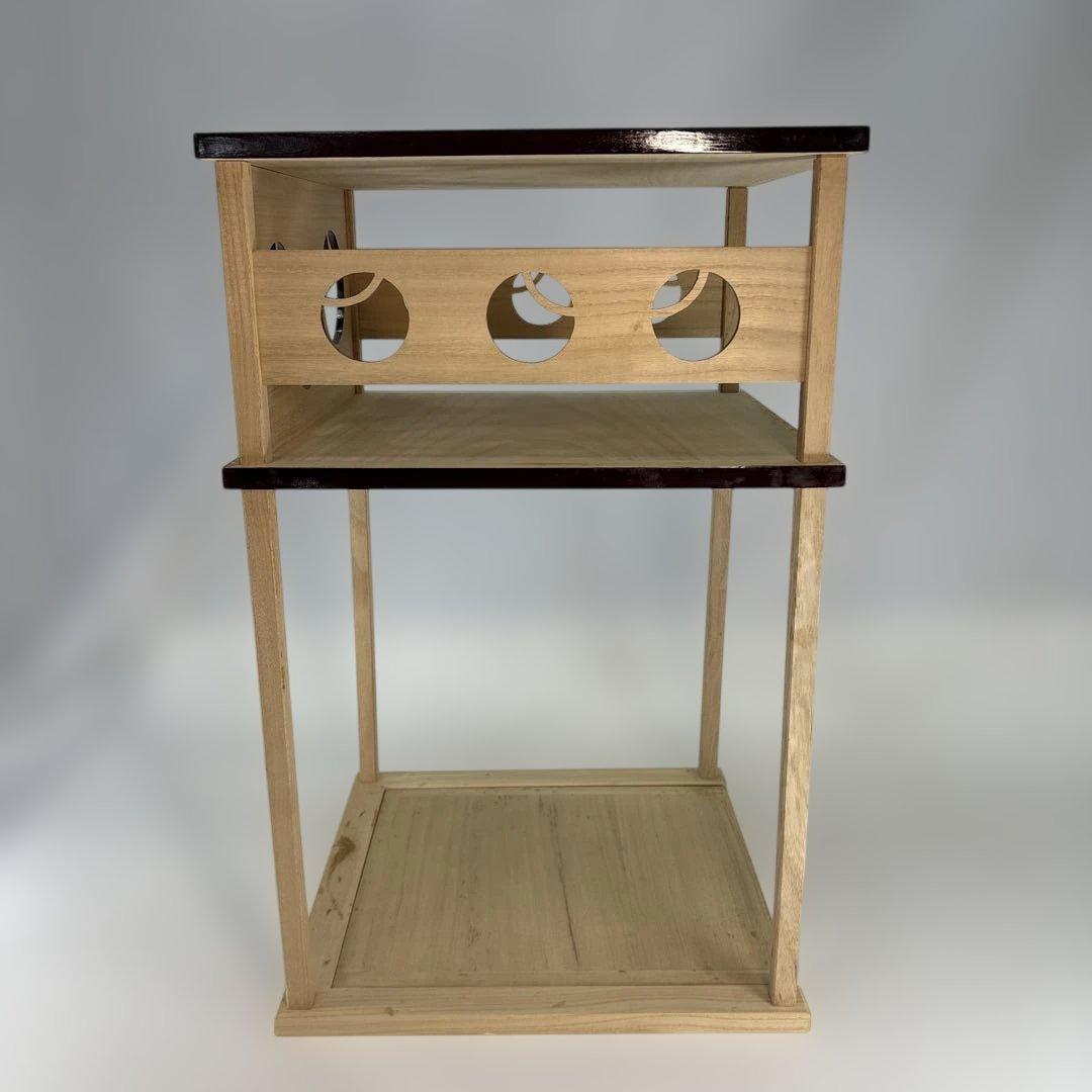 【中古品】而妙斎好 壺々透 二重棚 （紙箱）組立式USED〈税込•送料込〉