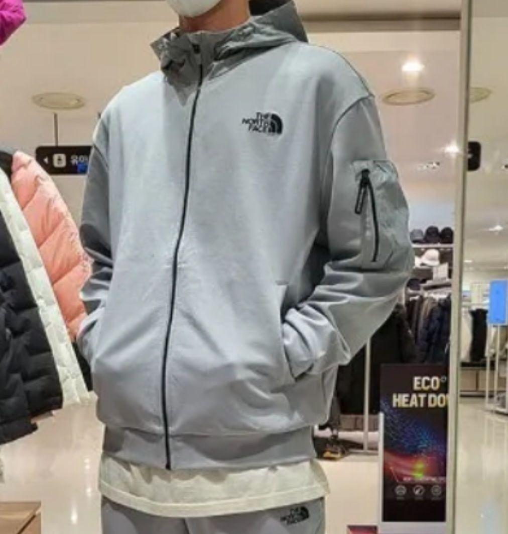 韓国限定 日本未発売 ノースフェイス M 薄手 さらてろ グレー パーカー 春