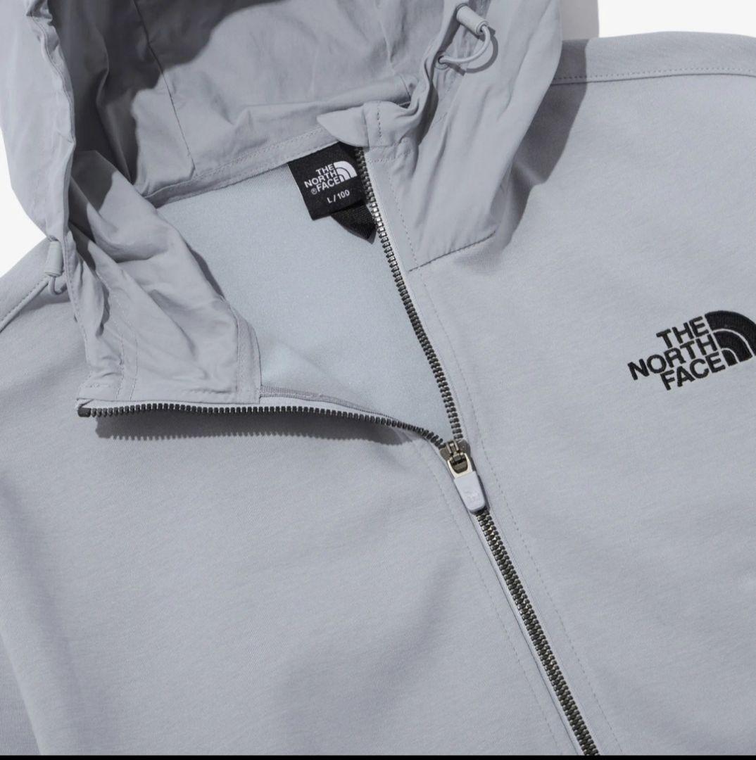 韓国限定 日本未発売 ノースフェイス M 薄手 さらてろ グレー パーカー 春