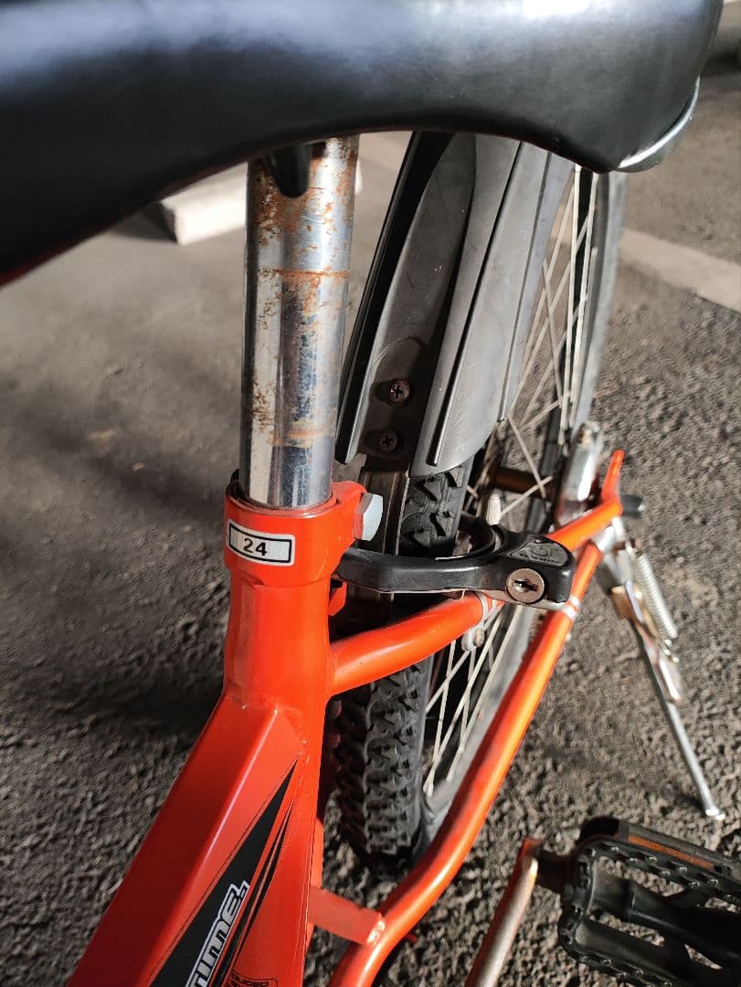 子供用自転車オレンジ キッズバイク 前カゴ付き