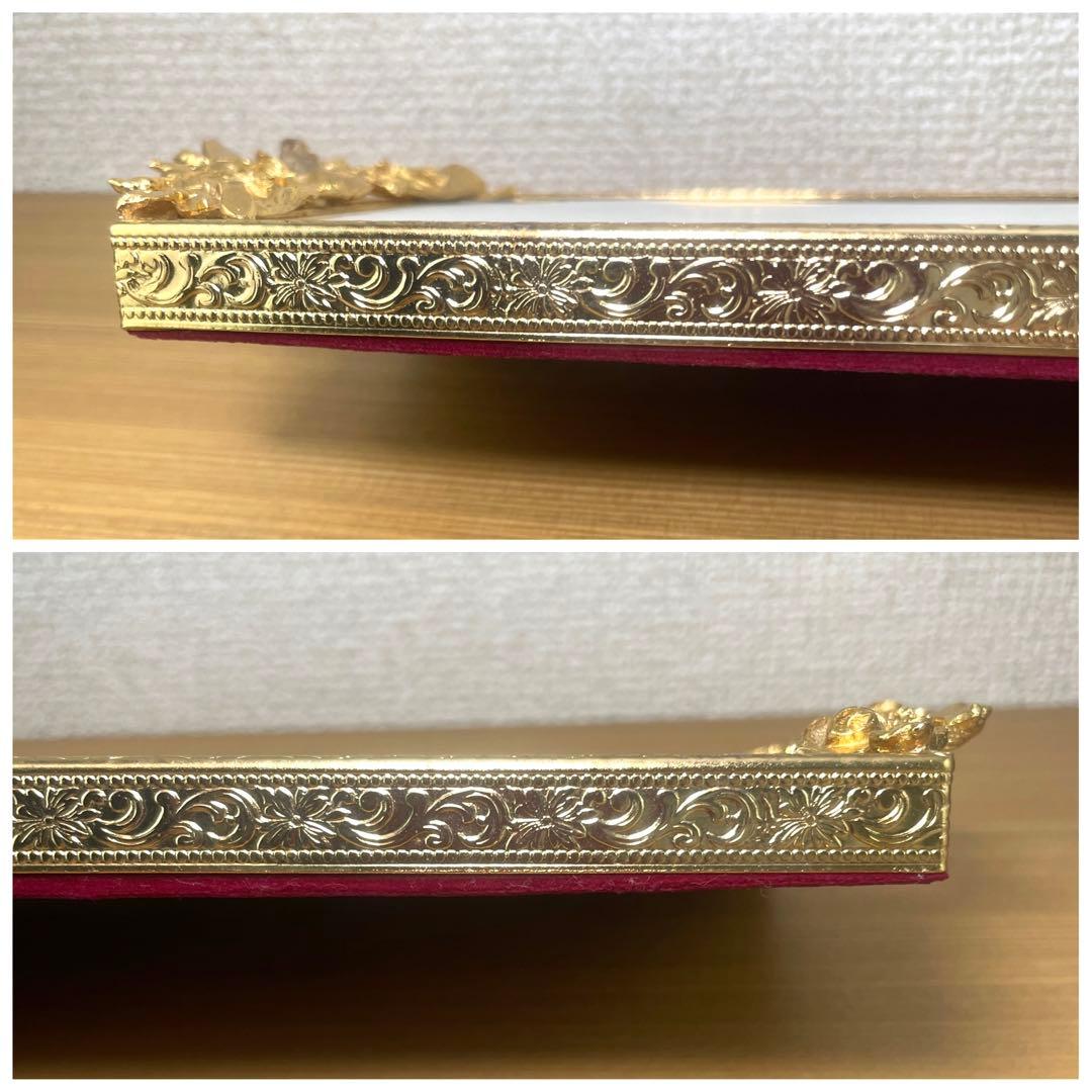 ヴィクトリアンミラートレイ アンティーク調 ジュエリーホルダー 鏡 小物皿