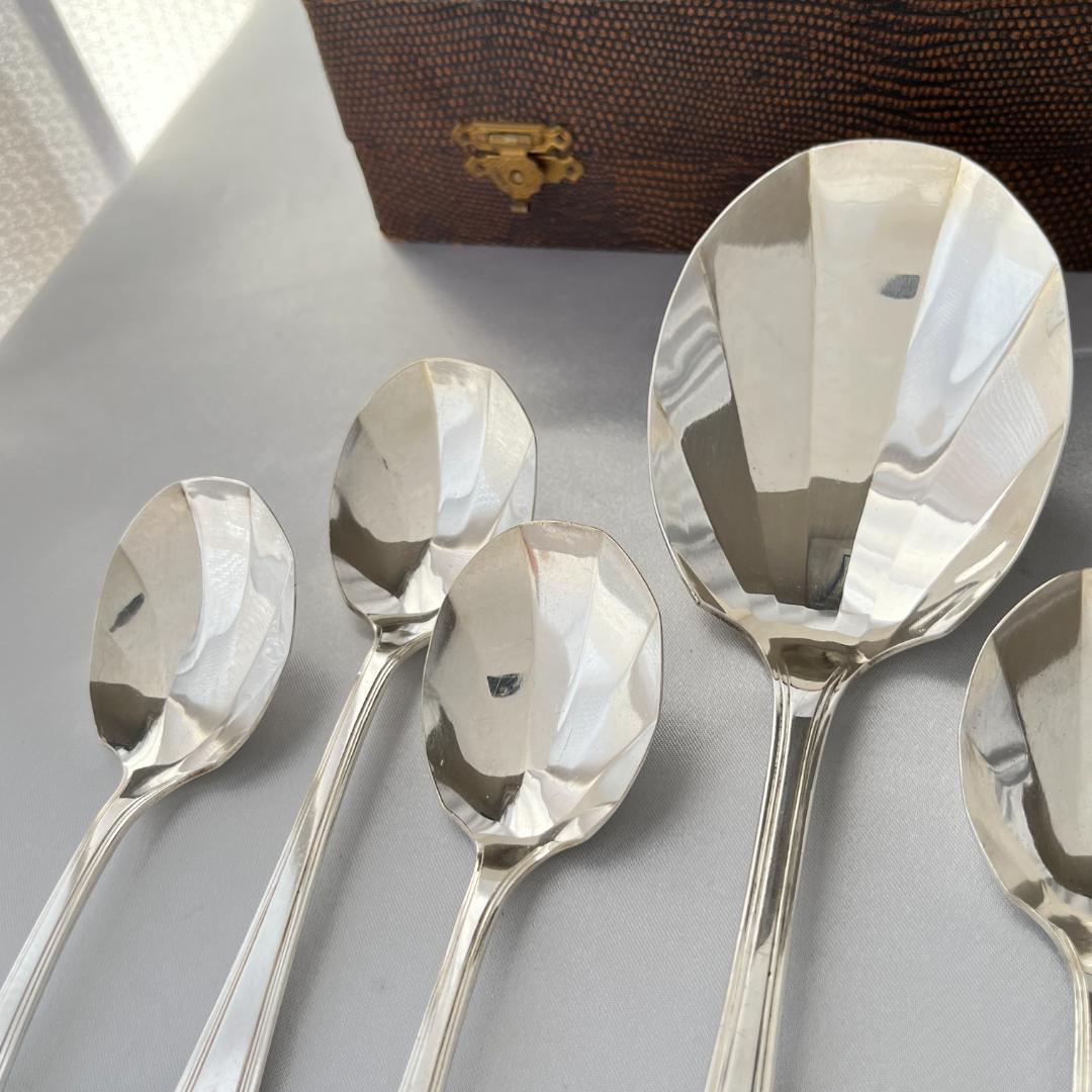 【英国】 アールデコのアイスセット スプーン / サーバー Art Deco