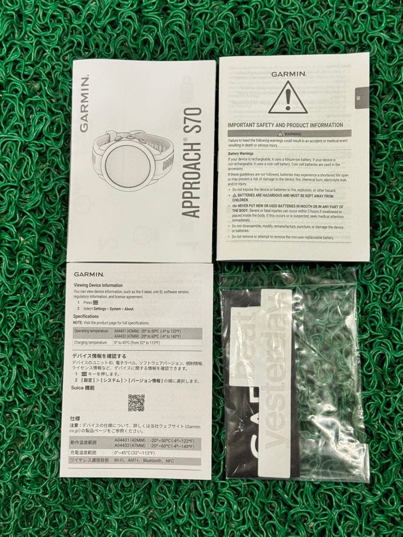 「美品」ウォッチ型ゴルフナビGarmin Approach S70 47mm