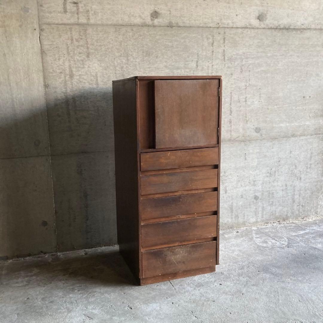 古いキャビネット チェスト ラック 箪笥 電話台 棚 木製 当時物 昭和 レトロ