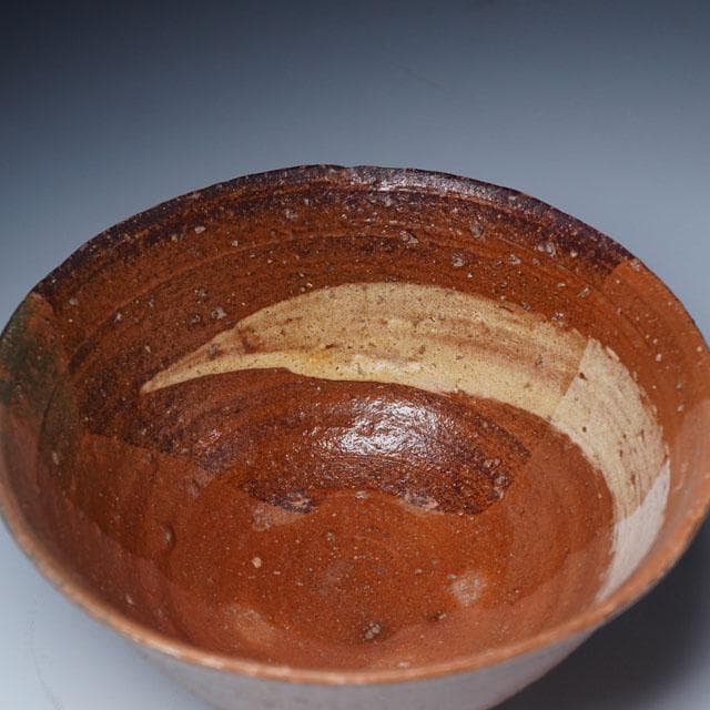 那波鳳翔　伊羅保茶碗　共箱　茶道具　播州相生焼　兵庫県 片身替