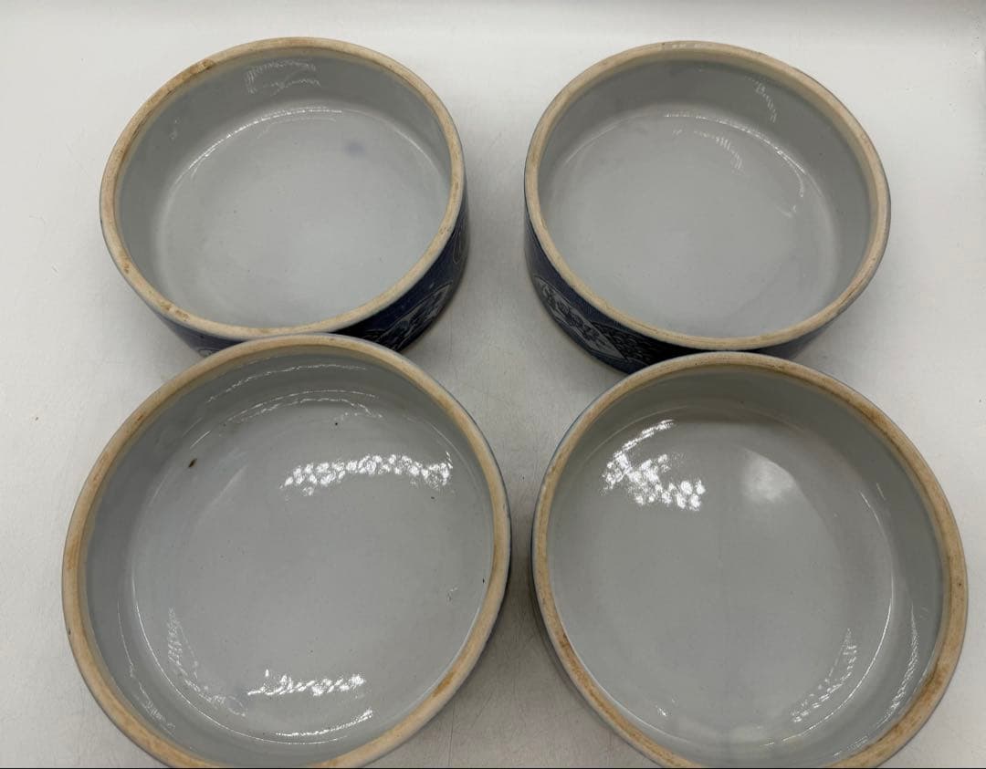 明治期　伊万里染付4段重　松竹梅　印判　古民具　送料込み251130