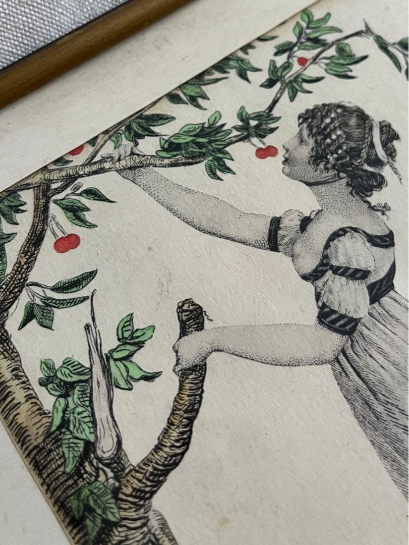 ◆フランスアンティーク｜希少なフランス絵画「さくらんぼ」