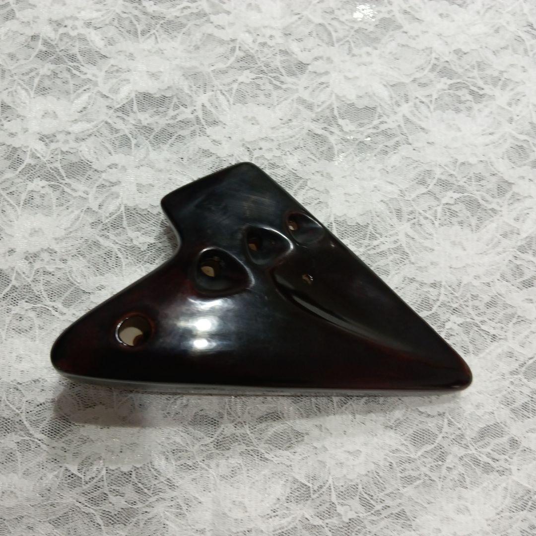 オオサワ・ オカリナ トリプル．ケース付き　　漆仕上げ