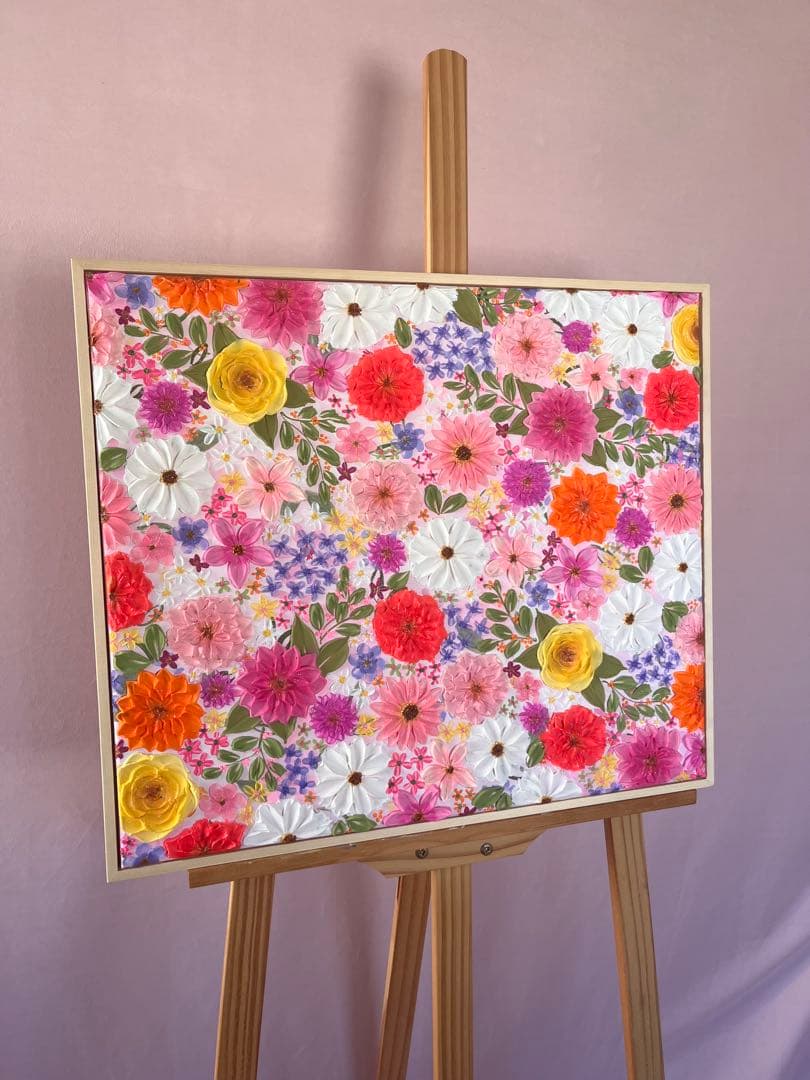 絵画 フラワーアート 花の絵 現代アート アートパネル　花柄　フラワーインテリア