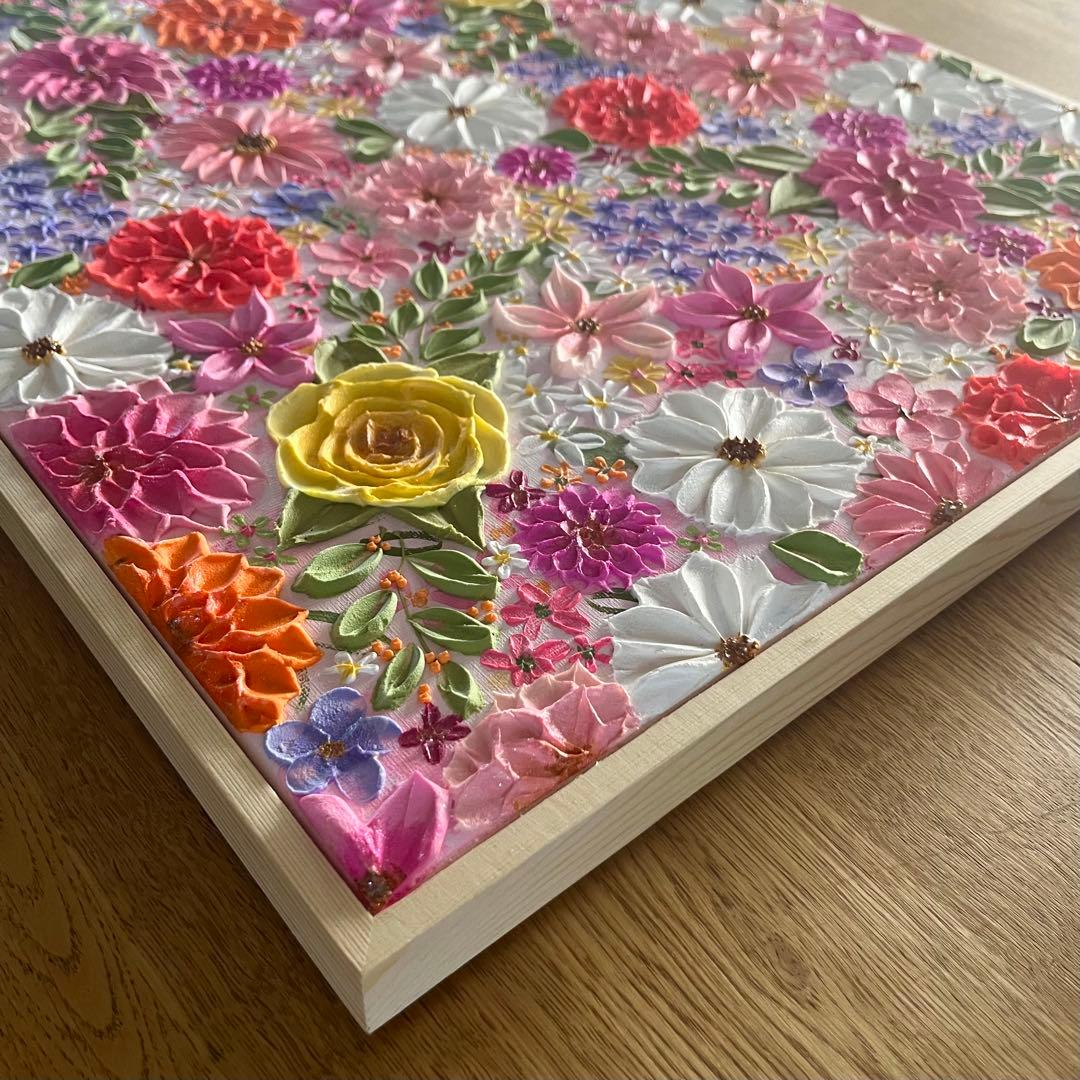 絵画 フラワーアート 花の絵 現代アート アートパネル　花柄　フラワーインテリア