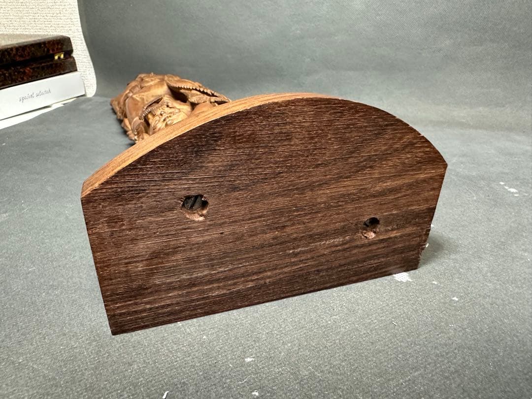 インド　白檀　木彫り　弁財天　仏教美術　仏像 骨董 木像　木製　仏教　置物