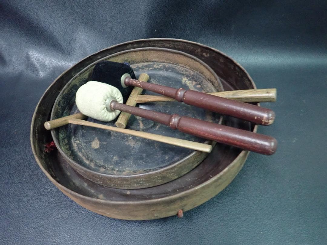 鐘　鉦　銅鑼　セット　和楽器　邦楽　お囃子　祭り　囃子方　日本舞踊　歌舞伎