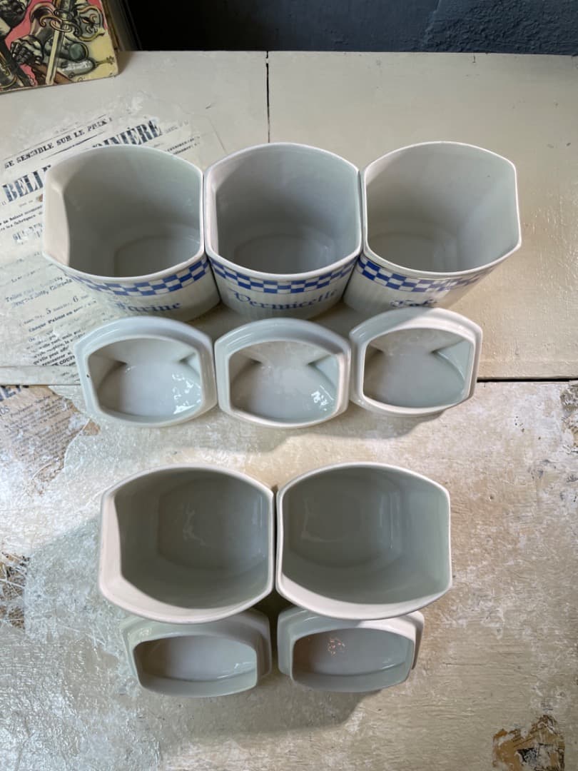 【フランス便】アンティーク◆陶器キャニスター5個セット/◆ SALE~2/10迄