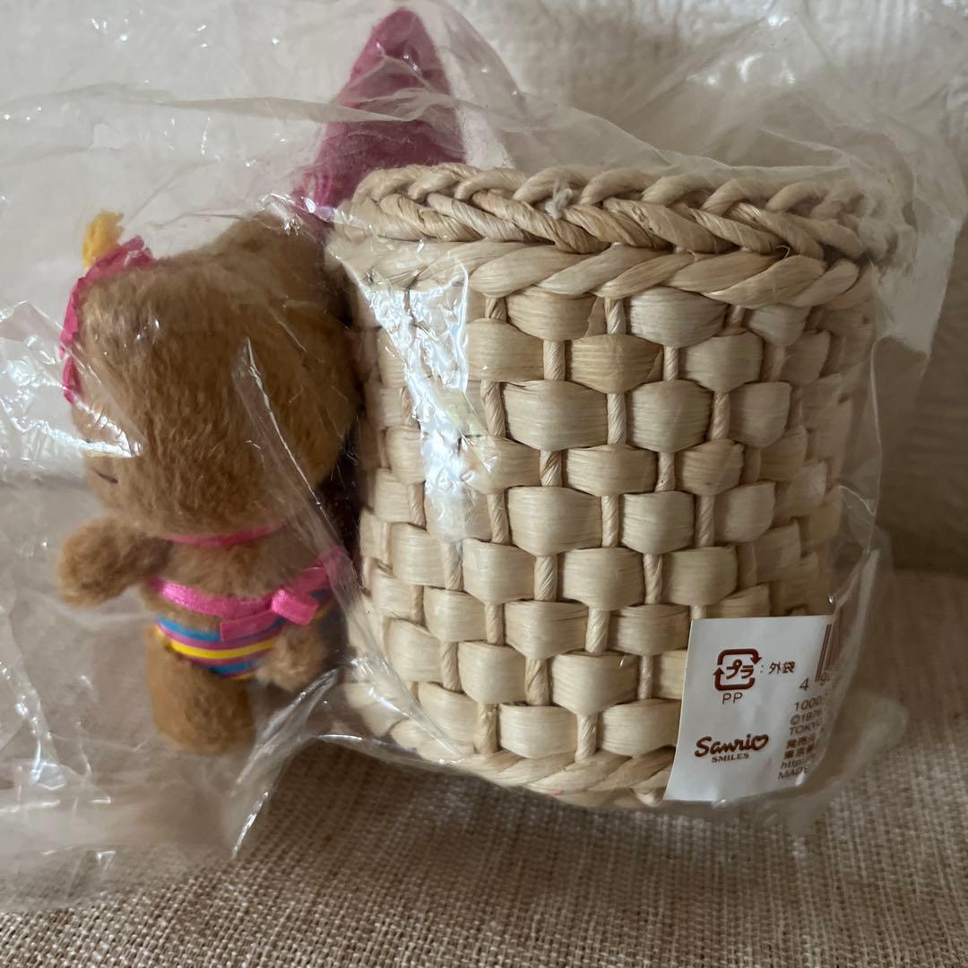 レア！日焼けキティ サーフィン カゴ付き小物入れ