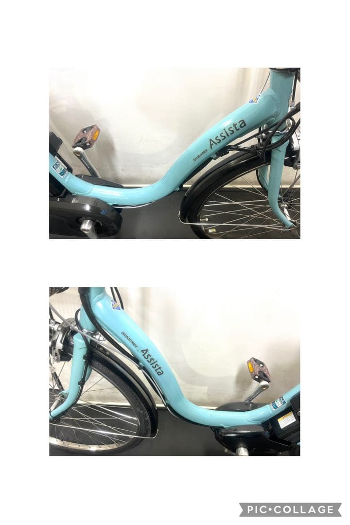 1年保証　ブリヂストン　アシスタ　26インチ　水色　街乗り　電動アシスト自転車