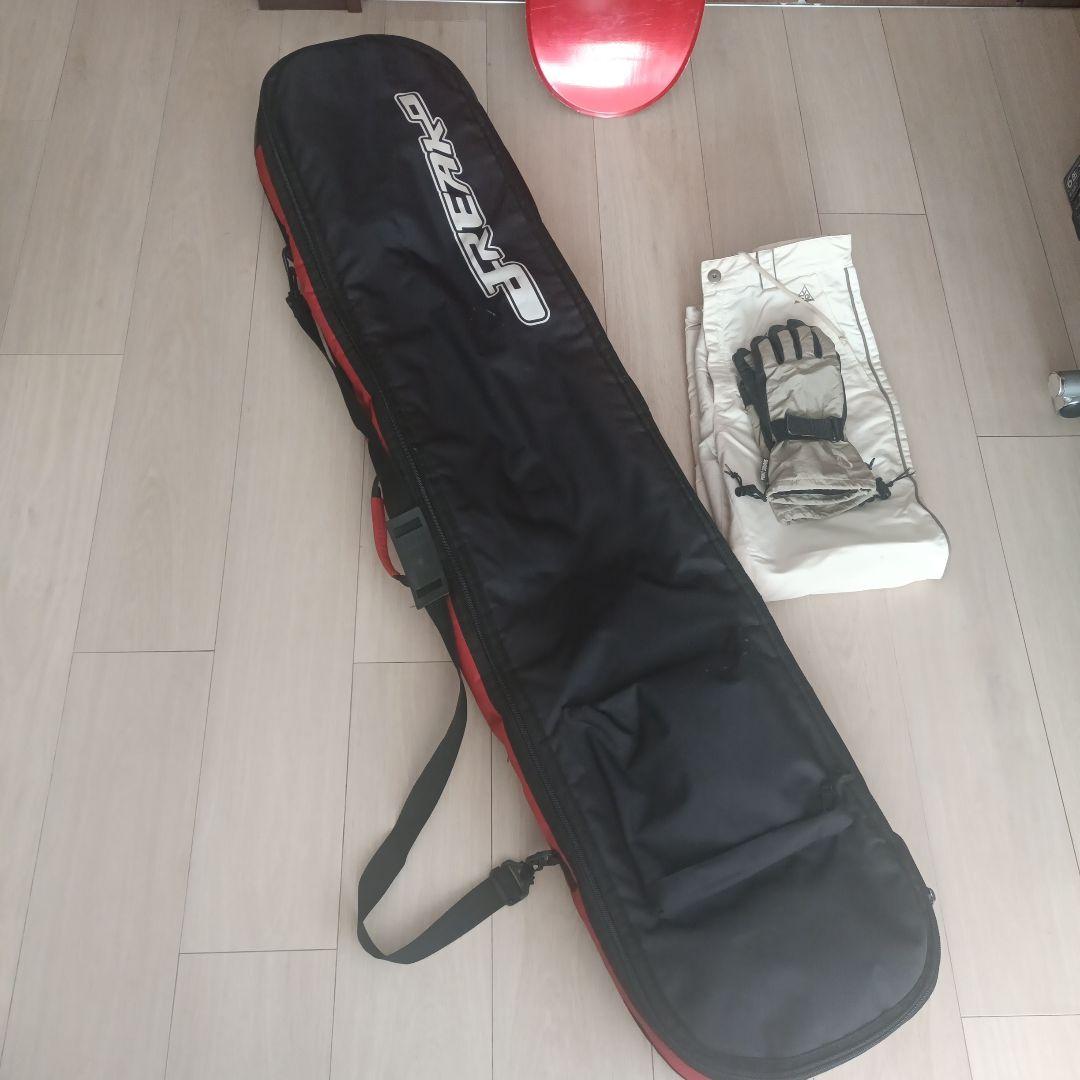 SALOMON スノーボード 赤色、 手袋、ズボン、 バッグ4点セット