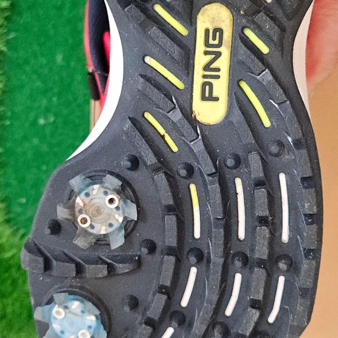 美品!! 25cm PING Xゴルフシューズ レッド ダイヤル式