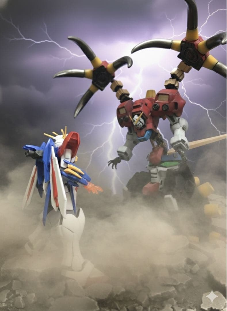 ガンプラ　バンダイ　デビルガンダム　旧キット　改造　全塗装　完成品【Gガンダム】