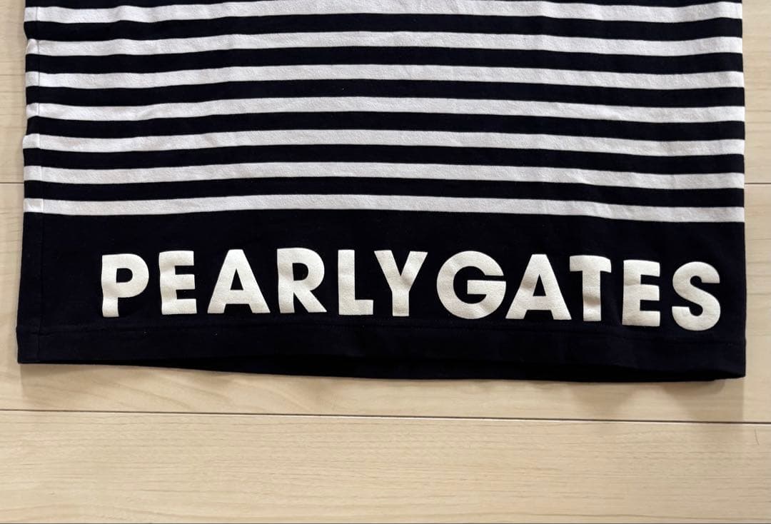 PEARLY GATES ストライプ 半袖モックネックシャツ