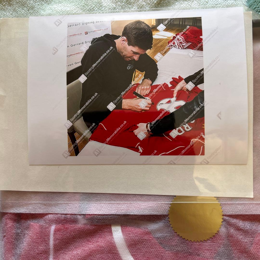 お値下げ　Steaven Gerrard サイン入りシャツ　証明書付き