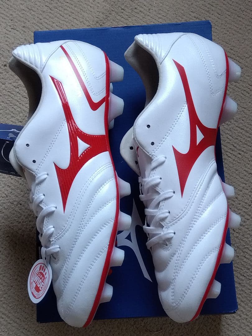 スパイク／サッカー・ラグビー用／ミズノ／25.5／白／P1GA210462／新品