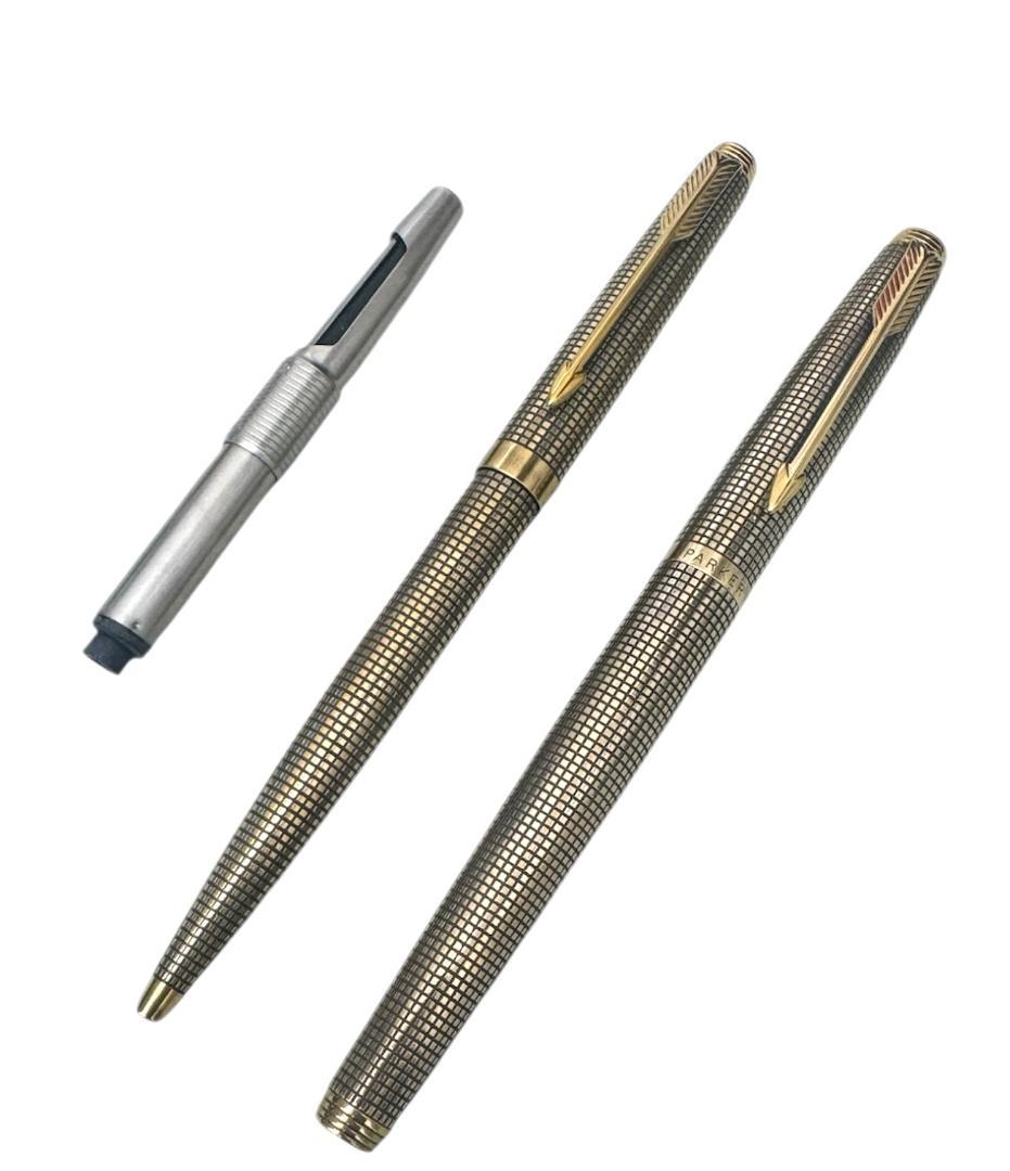 ★PARKER 75　STERLING SILVER　万年筆　ペン先14K