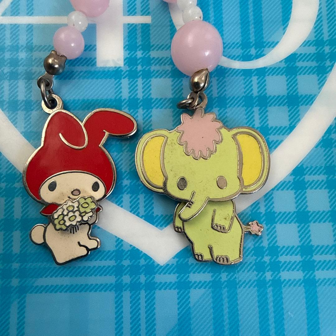マイメロディとぞうさんストラップ　平成レトロ