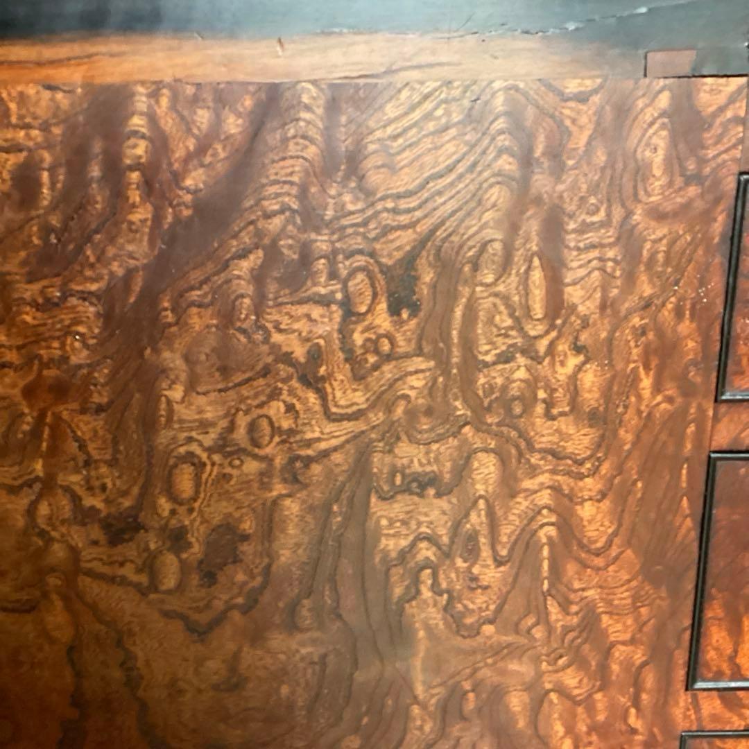 江戸火鉢　長火鉢　関東火鉢　欅　玉杢　銘木　（特注五徳付）