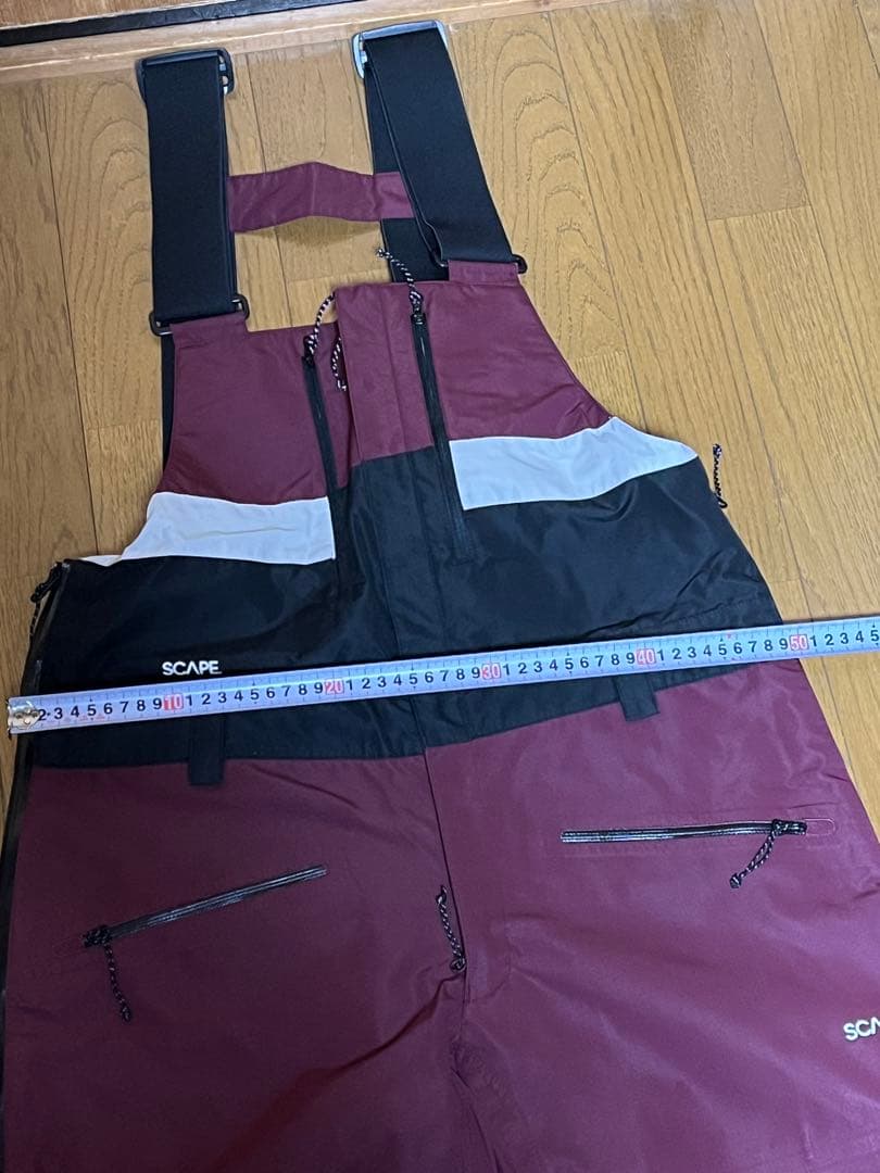 SCAPEスノーボード ビブパンツ　バーガンデイ