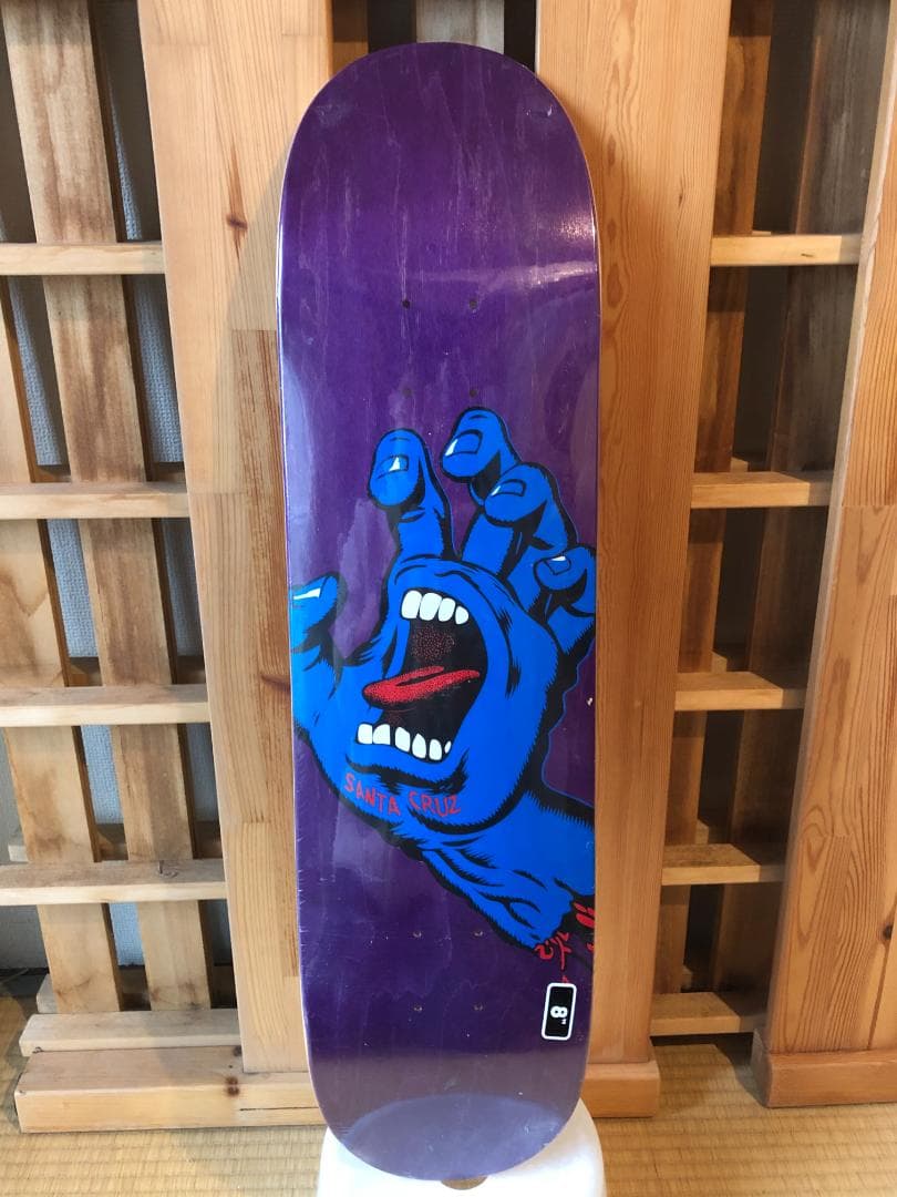 台湾製無地黒デッキテープ付き SANTACRUZ　サンタクルーズ8.0デッキ