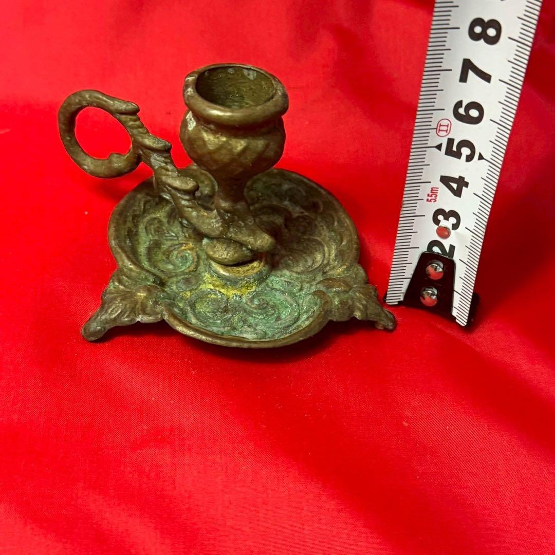 アンティーク　真鍮　蝋燭立て　手持ち蝋台　キャンドルスタンド