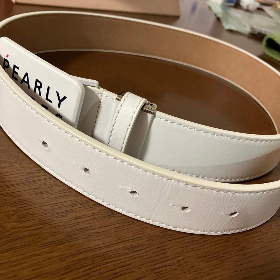 【新品未使用】パーリーゲイツ　PEARLY GATES ホワイト レザー　ベルト