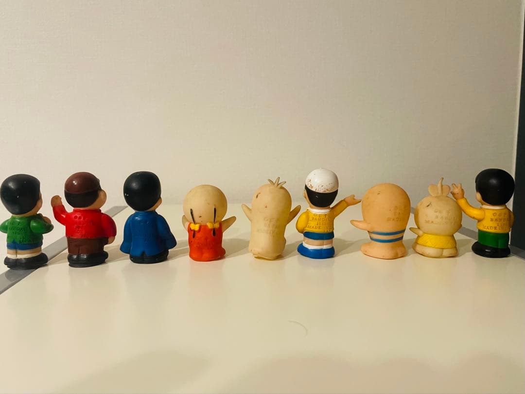 ★希少★ 昭和 バンダイ オバケのQ太郎 わいわい大集合 ソフビ指人形9体セット
