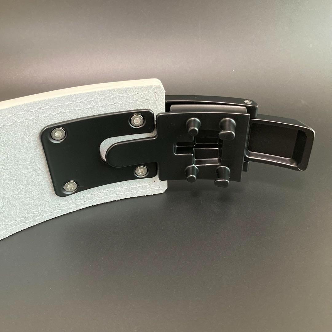 本革13mm パワーベルト 筋トレ パワーリフト XL size 可変式 白×黒