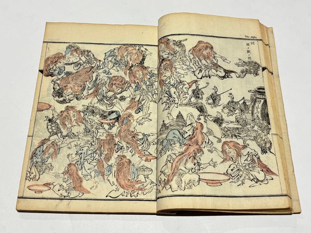 「暁斎画談 内篇 巻上下」河鍋暁斎 明治20年刊 2冊|和本 浮世絵 木版画