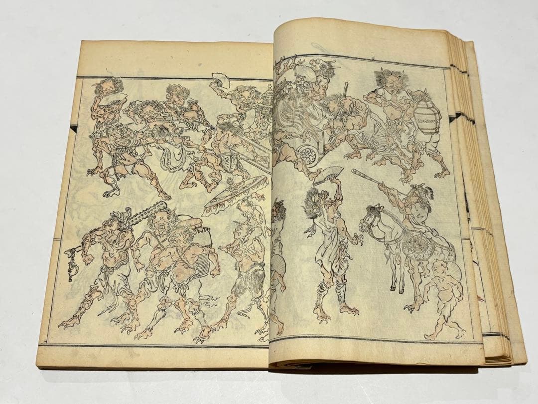 「暁斎画談 内篇 巻上下」河鍋暁斎 明治20年刊 2冊|和本 浮世絵 木版画