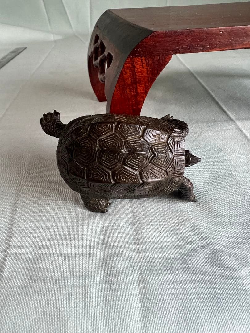 古銅自在亀置物 長約5.2-7.2CM