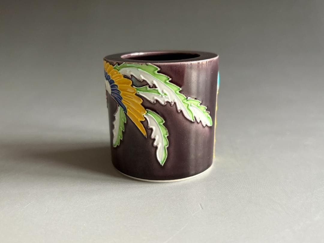 中村翠嵐　紫交趾　鳳凰　蓋置　茶道具