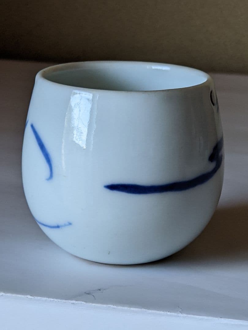 ⭐京焼 四代 清水六兵衛 染付 酒器 ぐい呑み アンティーク 骨董品コレクション